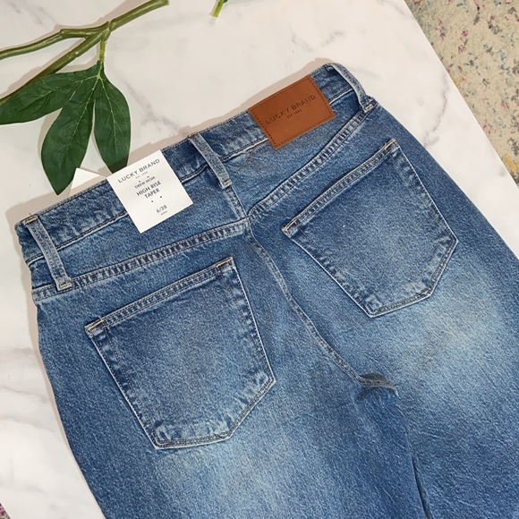 Lucky Brand High Rise Drew Mom Embroidered Butterflies - Picture 17 of 17